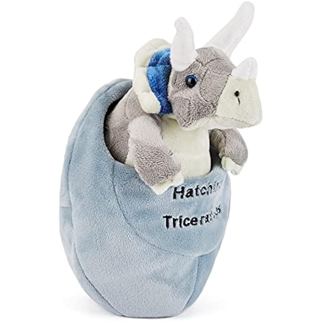 Zappi Co Plush Children's Stuffed Soft Cuddly Plush Toy-Part of Safari Animals Collection, Perfect for Kids (15cm Height)(Easter Egg Triceratop Dinosaur)