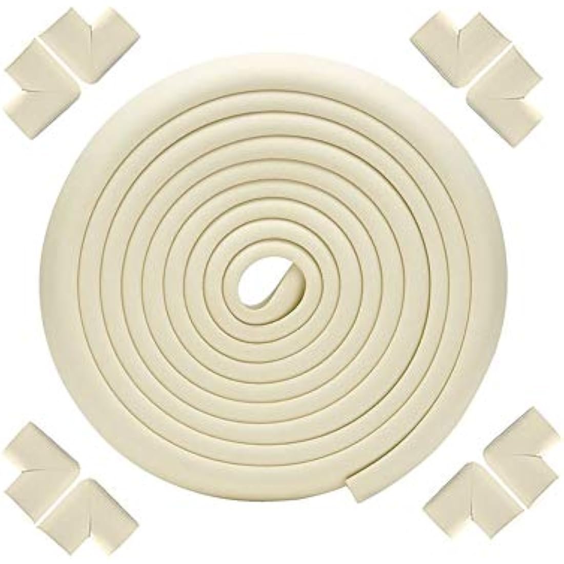 Baby Corner Guards, Fairy Baby 17Pcs Baby Proofing Kit Child Safety 1 Edge Protection 19.68 ft + 8 Corner Protectors +2 Cabinet Latch Locks + 4 Cabinet Strap Locks+ 2 Door Stopper Guards