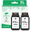 COLORETTO PG-575XL CL-576XL for Canon TR4755i TR4756i TS3750i TS3751i TS3752i TS3550i TS3551i TR4750i TR4751i 575 XL 576 XL Ink Cartridge Replacement Black and Colour