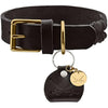HUNTER SANSIBAR SOLID Leather Dog Collar Heavy Duty Grip Braided 50 (S-M) Black