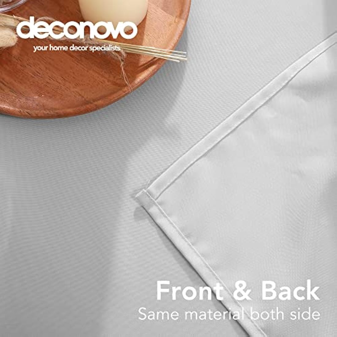 Deconovo Oxford Decorative Water Resistant Wipeable Table Cover Rectangle Tablecloth for Kids Painting 132x178cm(52x70in) Light Grey