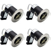HiBay 4X LED Downlights Fire Rated GU10 Recessed Spotlights Ceiling Lights IP20 Down Light Indoor Brushed Chrome 240V