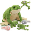 MorisMos Mummy Frog Teddy with 4 Baby Tadpole inside Toys, Cuddly Realistic Green Toad Stuffed Animals, Large Lifelike Frog Plush Soft Toy for Children Girls Boys Birthday Presents 52cm