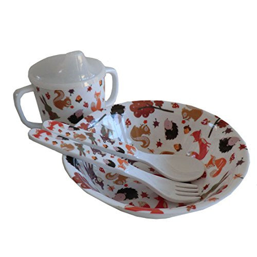 woodland creaturesmelamine feeding set