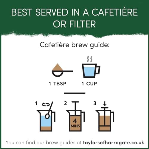 Taylors of Harrogate Decaffe Ground Roast Coffee, 200 g (Pack of 6 - Total 1.2kg)