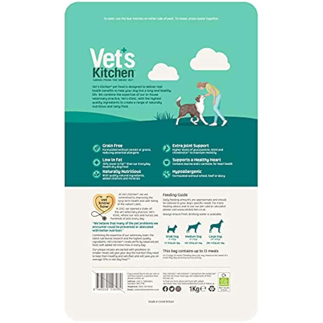 Vet's Kitchen Dry Dog Food Senior Grain Free Turkey & Sweet Potato 2.2kg
