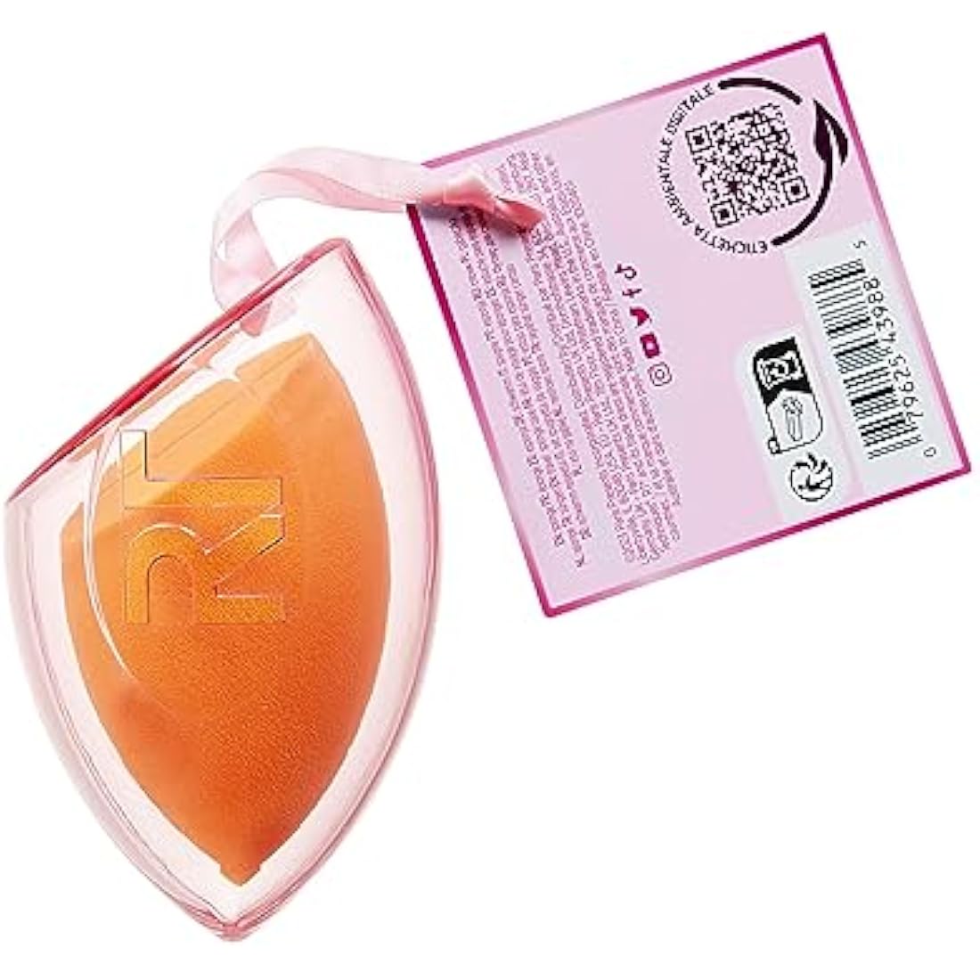 Real Techniques Miracle Complexion Sponge + Travel Case, Holiday Ornament Makeup Blending Sponge for Foundation, Includes Travel Case, Natural, Dewy Makeup, Buildable Coverage, 2 Piece Set
