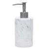 JIMEI Marble Soap Dispenser with Stainless Steel Pump for Bathroom Kitchen Countertop - Lotion & Liquid Dispenser Soap Bottle White