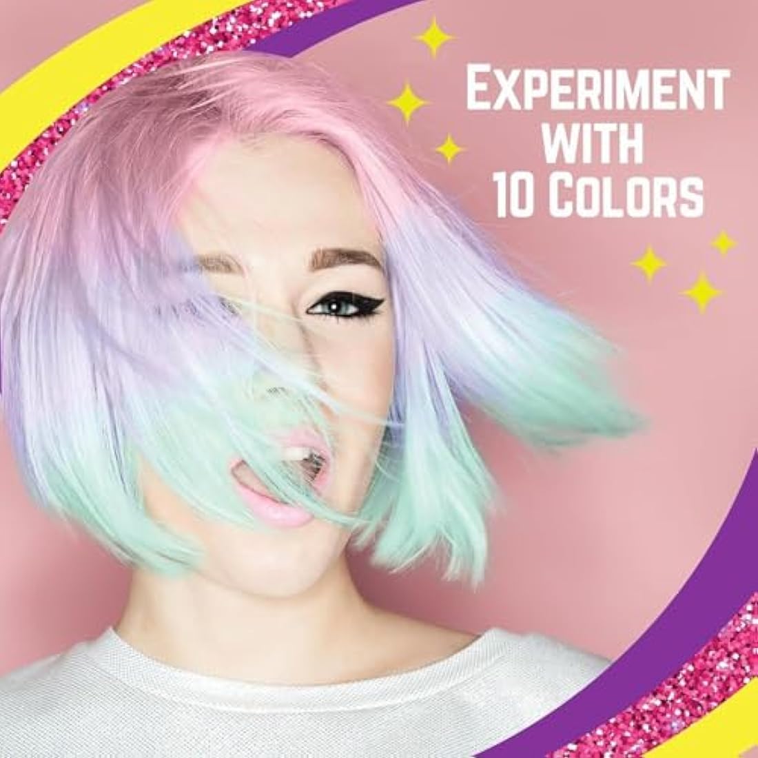 GirlZone Hair Chalks Set, 10-Piece Temporary Chalk Pens Kit, Easy to Apply and Remove Girls Hair Colour for Kids Dress Up Parties and Role Play, Gift-Ready Kids Hair Dye and Toys for Girls