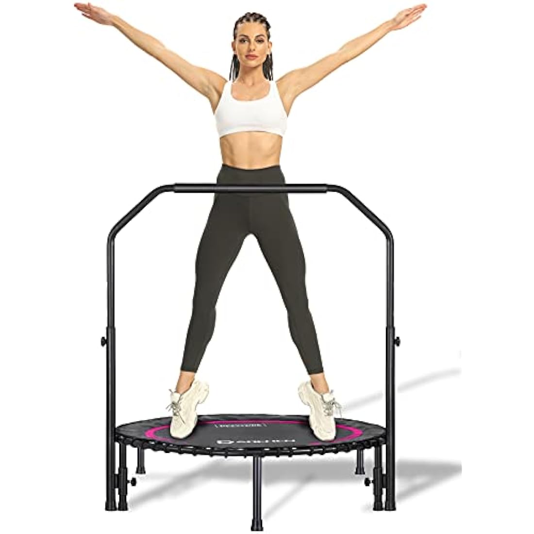 Darchen 200 KG Rebounder Mini Trampoline for Adults, Indoor Small Rebounder Exercise Trampoline for Workout Fitness for Quiet and Safely Cushioned Bounce Adults Kids [100 CM]