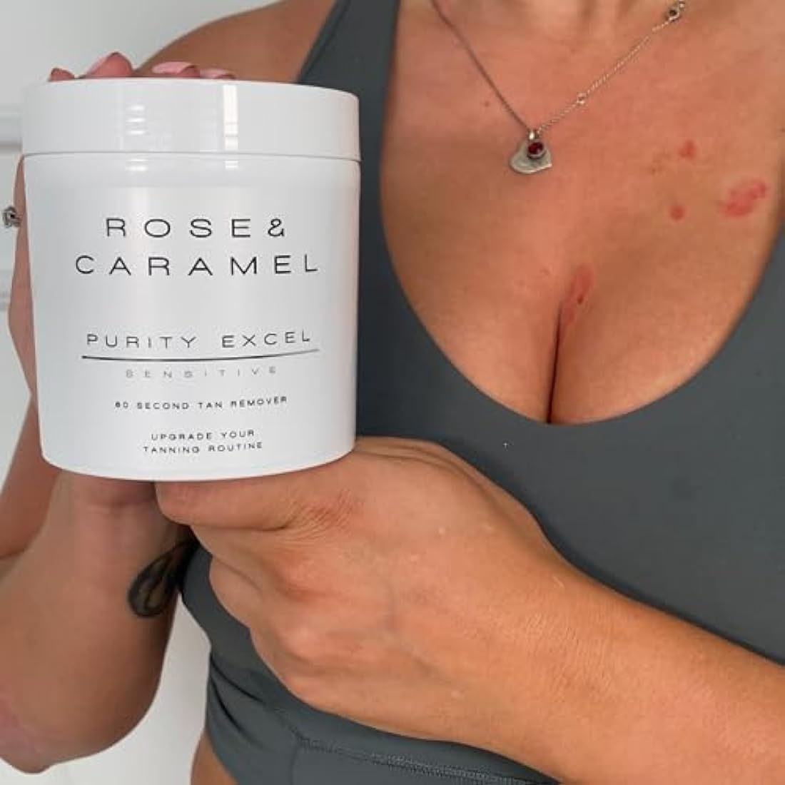 Rose & Caramel Purity Excel Sensitive 60 Second Fake Tan Remover. Kind To Skin, Fragrance Free, Express Exfoliating Self Tan Eraser, (440g)