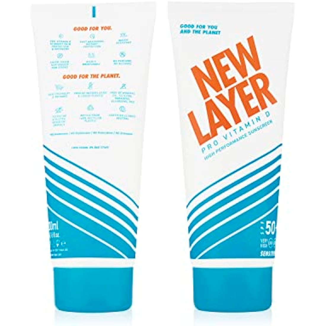 NEW LAYER Sunscreen sensitive | SPF 50+ | Pro Vitamin D | Fast absorbing | Long lasting | Free of microplastic | Reef-friendly | Free of octocrylene | Water resistant | Climate Neutral (200ml)
