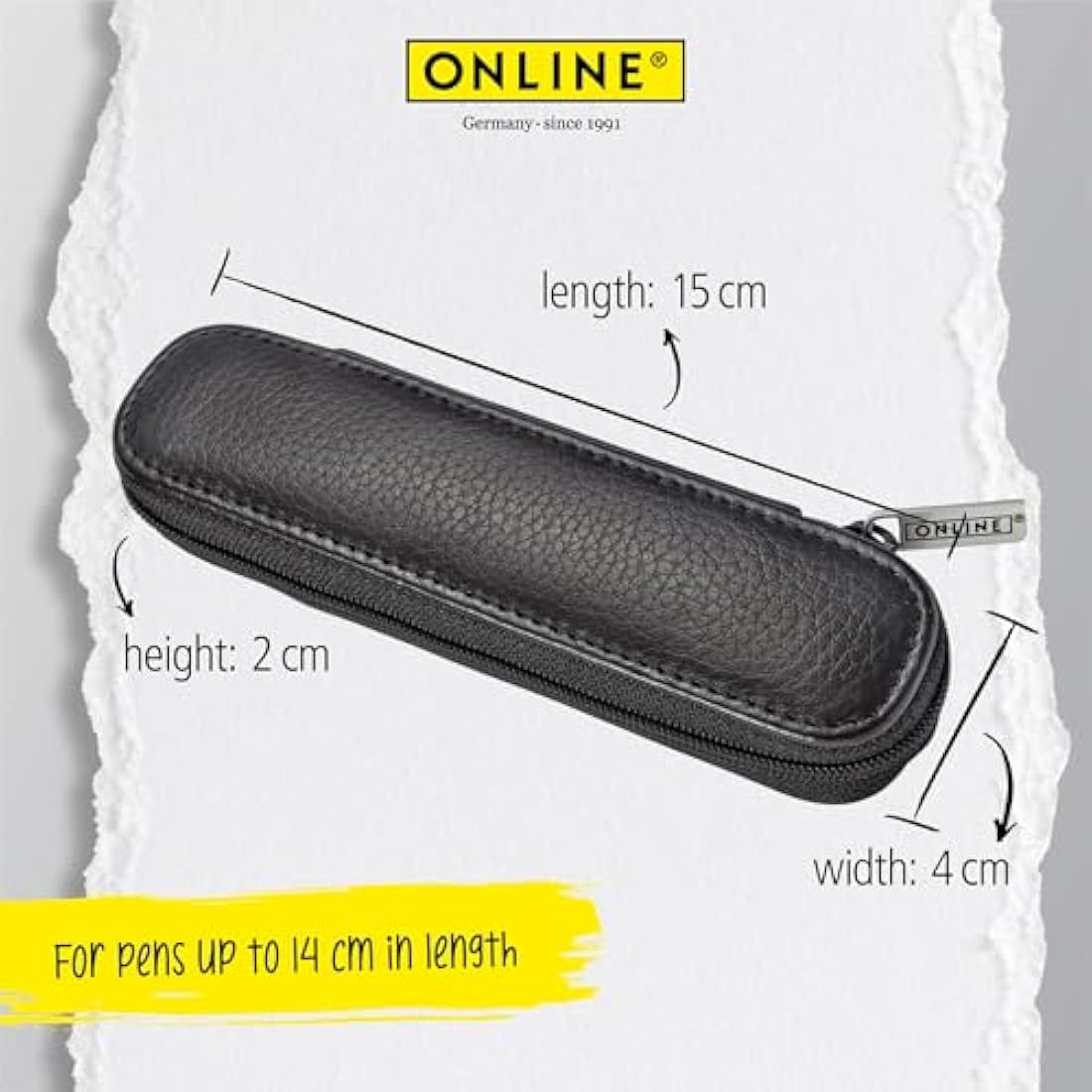 Online Set Eleganza Fountain Pen & Ballpen & Leather Case I Colour: Black I Nib Size M I Metal Clip I Retractable Biro I Fountain-Pen for Standard Ink Cartridges Or Converter I In Gift Box