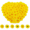 Artificial Daisy Flower Heads 100pcs Fake Gerbera Petals Yellow for DIY Garland Craft Birthday Indoor Outdoor Party Easter Bonnet