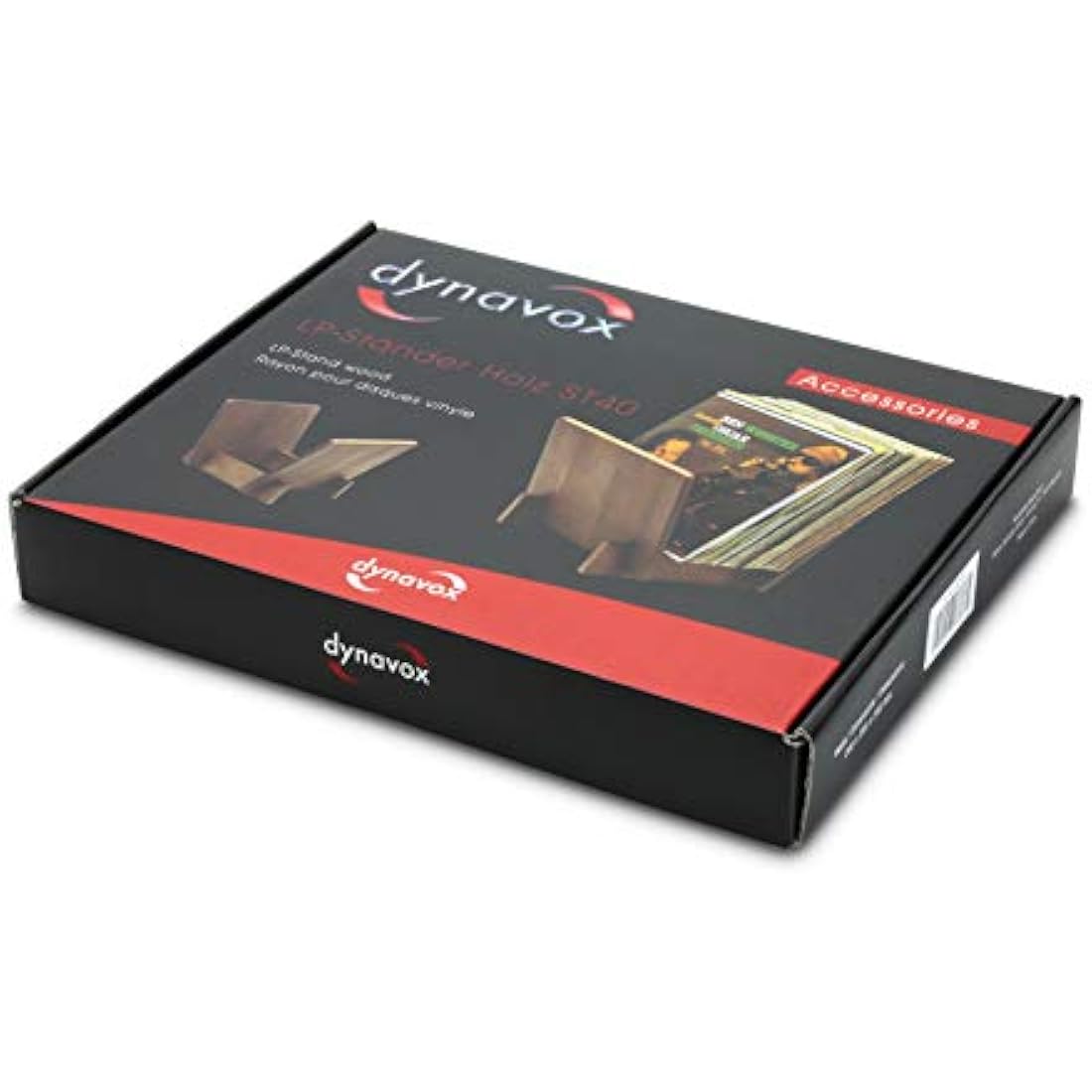 Dynavox Pine Vinyl Record Storage Box Holds up to 40 LPs and Singles - Light Brown - ST40
