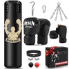 YORWHIN Heavy Punch Bag Set, 4FT Unfilled Kicking Bag, Reflex Ball, MMA Gloves, Wristband, Boxing Training Equipment for Adults, Karate, Kickboxing,