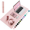 Non-Slip Desk Pad, Waterproof PVC Leather Desk Table Protector, Ultra Thin Large Mouse Pad, Easy Clean Laptop Desk Writing Mat for Office Work/Home/Decor (Pink, 80 x 40 cm)