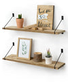 Petrala Floating Shelves Wooden for Wall Rustic Hanging Shelves Wall Mounted Shelf Long 60cm for Kitchen Bedroom Bathroom Living Room Hallway Display