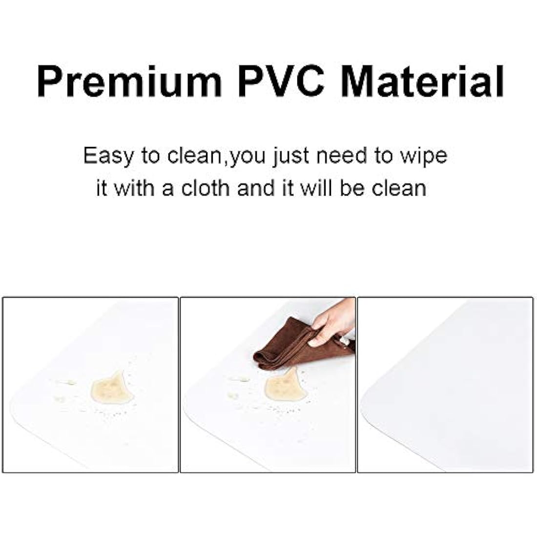 Kuyal Clear Chair mat for Hard Floors 75 x 120 cm (2.5' x 4') Transparent Floor Mats Wood/Tile Protection Mat for Office & Home