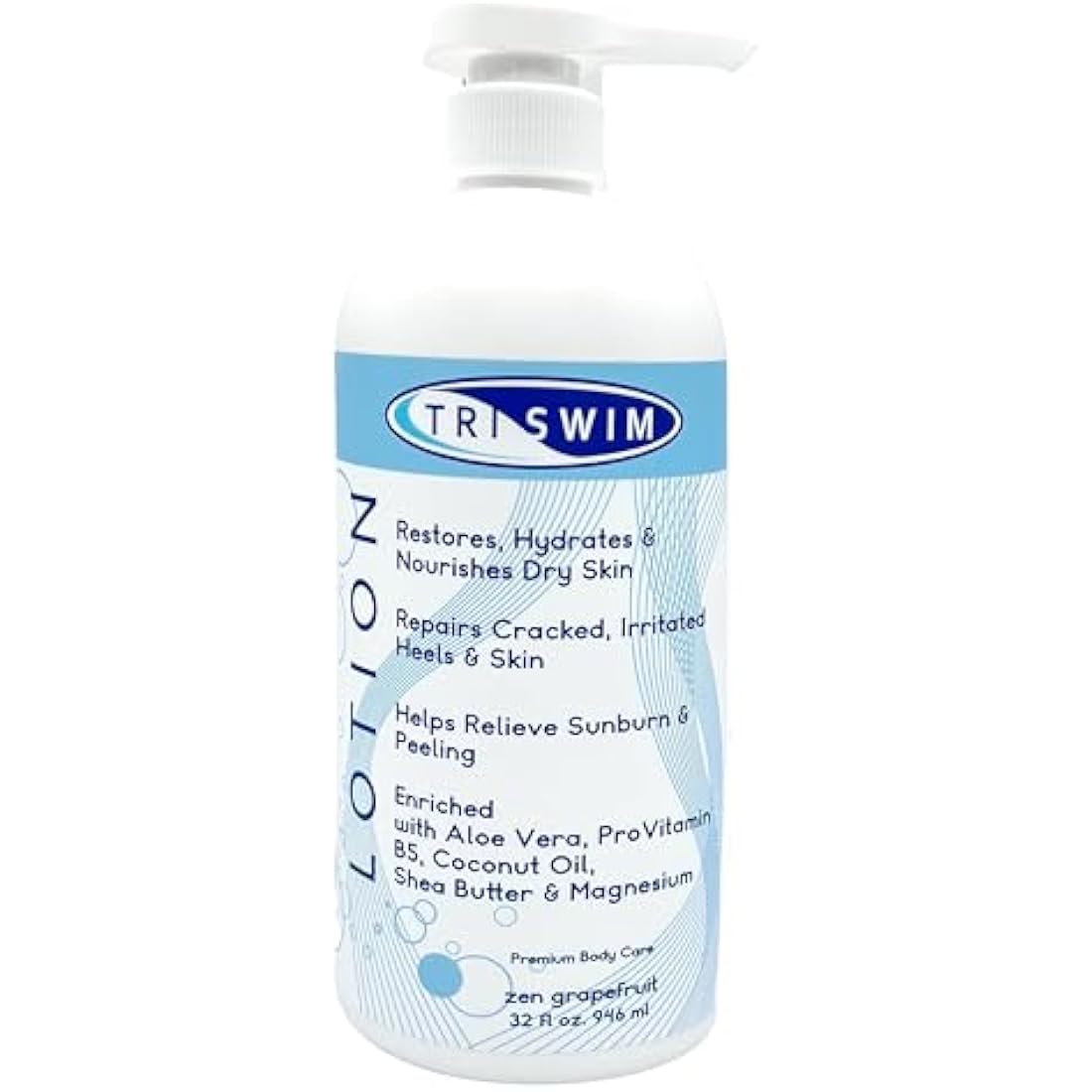 TRISWIM Skin Regenerating Body Lotion | After Swim Care | Body Moisturiser For Dry Skin | Magnesium Enriched | Moisturizing After Pool Vegan Body Lotion For Swimmers | Moisturiser Body (946 ml)