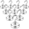 Neosmuk Magnetic Hooks, Heavy Duty Earth Magnets with Hook for Refrigerator, Extra Strong Cruise Hook for Hanging, Magnetic Hanger for Curtain, Grill(Pack of 10)