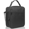 TIECHI Insulated Lunch Bag with Side Mesh Pocket, Thermal Packed Lunch Box for Adults/Kids/Men/Women, Water-Resistant Leakproof Cool Bag for Work/School/Picnic/Outdoor(Black)