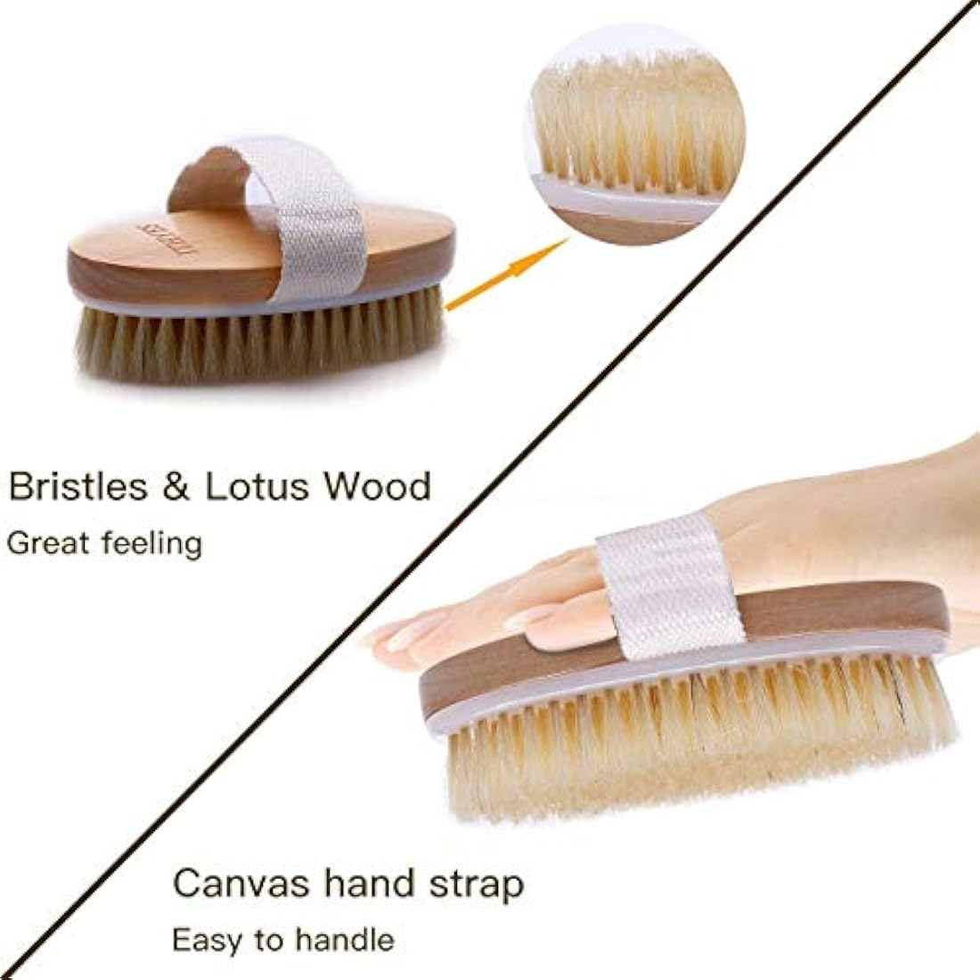 Shampoo Brush Bath Brush Kit Pack 2 of Hair Brush Silicon Scalp Massager and Dry Skin Body Brush Exfoliate Improve Blood Circulation for Daily Use or Gift