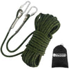 NewDoar 18KN Static Climbing Rope 10mm Accessory Cord Equipment 33FT(10M) 66FT(20M) 98FT(30M) 165FT(50M) Escape Rope with 2 Carabiners for Ice Climbing Fire Rescue Rope Safety Rope