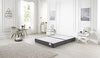 Bed Centre Platform Divan Bed Covered in Luxury Plush, Linen and Tweed Fabric (Black Plush, Small Double 120 x 190cm)