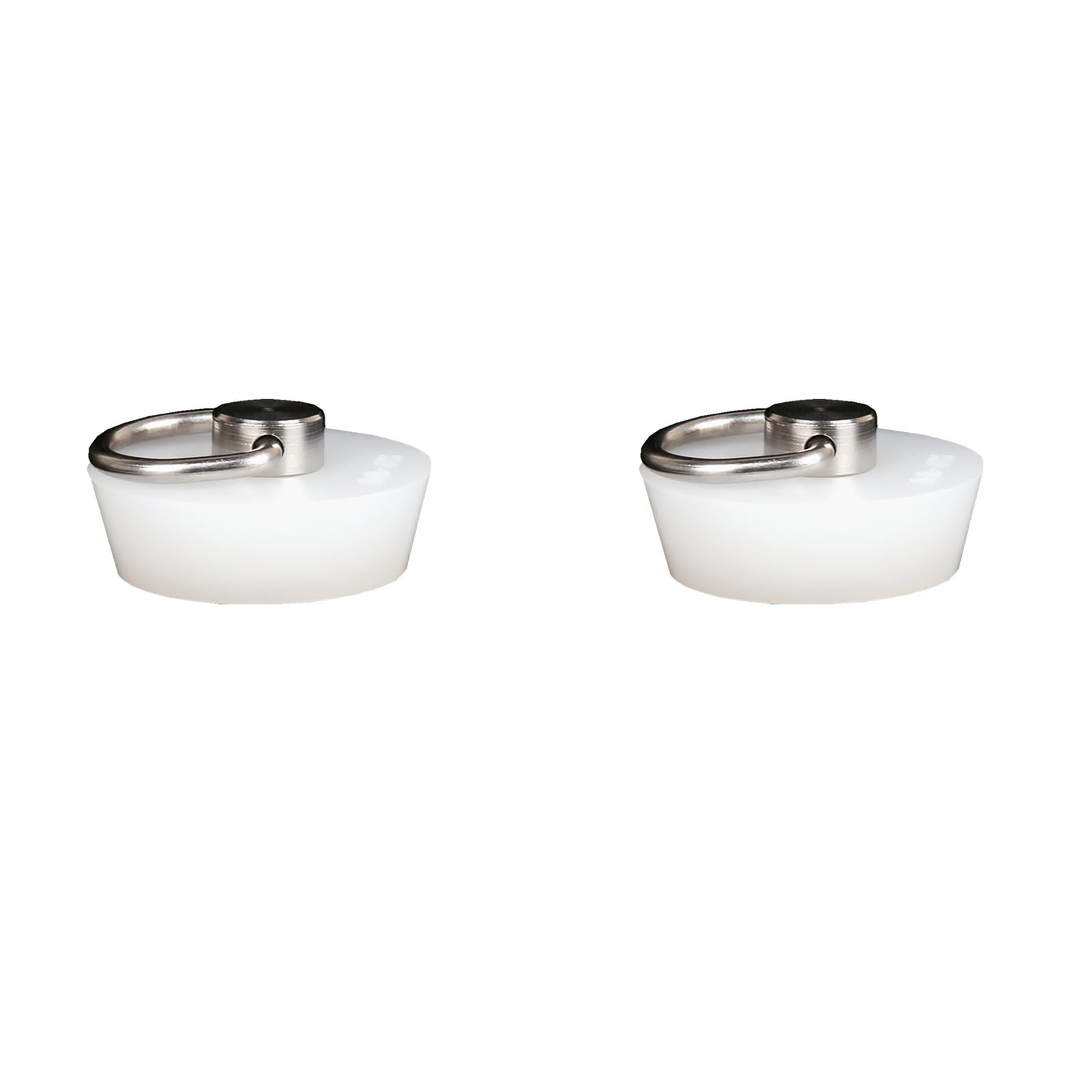 Leliafleury 2Pcs Silicone Drain Stoppers Silicone Solid Plug White Bath Sink Plug with Hanging Ring for 48-51mm Drain Holes Bathtub Bathroom