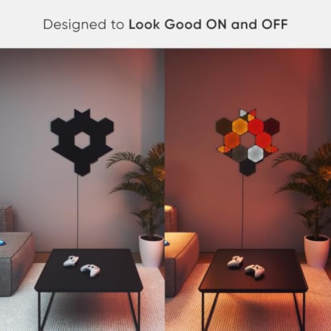 nanoleaf Shapes Ultra Black Mini Triangle Expansion Pack, 10 Additional Smart Light Mini Panels LED RGBW - Modular Wi-Fi Colour Changing Wall Lights, Works with Alexa Google Assistant Apple Homekit