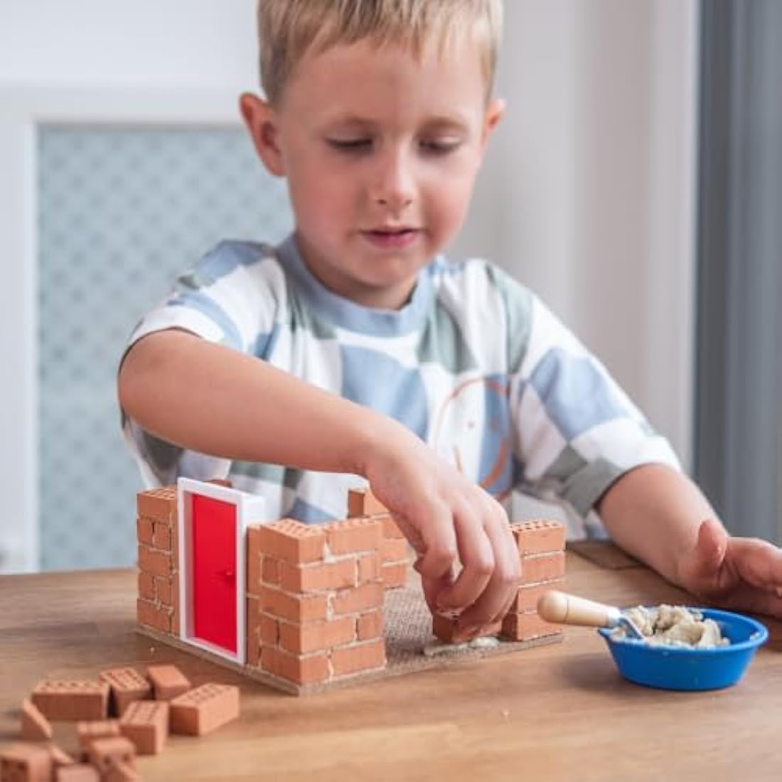 Teifoc 4800 Stone Blocks Fire Station, Multi Colour