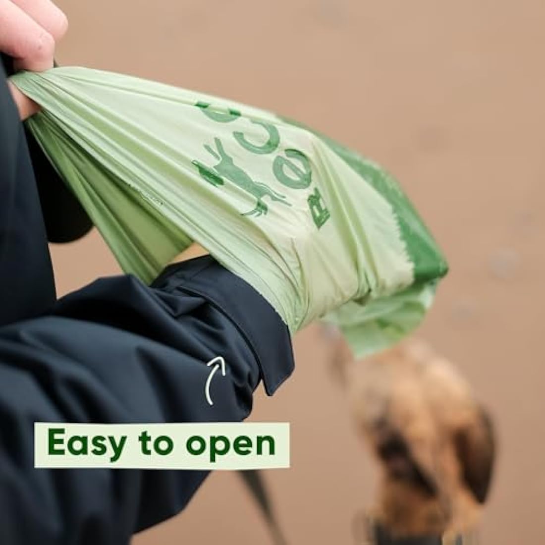 Beco Dog Poop Bags Rolls - Strong & Large - 720 Bags (48 Rolls of 15) and 1x Dispenser, Unscented, Dispenser Compatible for Dog Waste