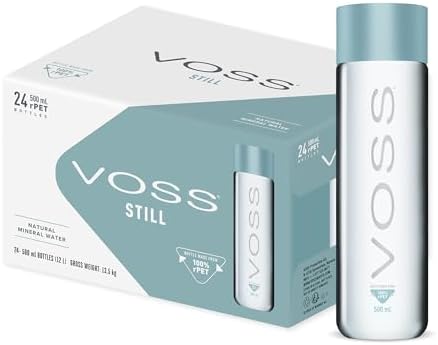 VOSS Still Water, Pack of 24 x 500ml PET Bottles, Natural Mineral Water
