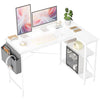 BEXEVUE L Shaped Corner Desk - 120x70 cm Study Office Gaming Desk, Computer Desk Small Writing Table, Large Reversible Storage Shelves, Bookshelf