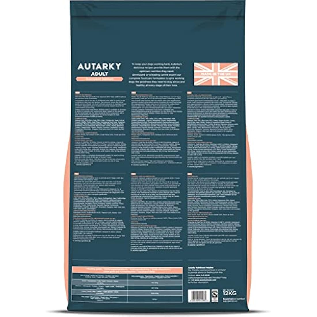 Autarky Hypoallergenic Succulent Salmon Dry Dog Food with Added Herbs, 12 kg