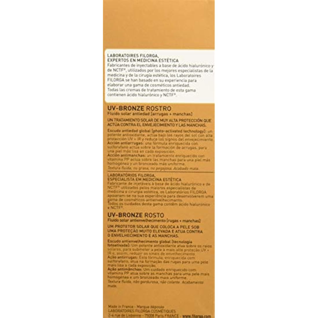 UV Bronze Face SPF50+ 40 ml