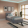 GFW Classic Leather Upholstered Ottoman Storage Bed With Gas Side Lift & Under Bed Storage, Single, Grey