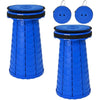 FXKS 2 Pack Folding Stool with Cushion,Retractable Portable Telescop Stool Max Load Capacity 400lbs, Lightweight Collapsible Stools for Fishing Camping Hiking Outdoor BBQ -Blue