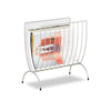Relaxdays Mesh Newspaper Stand, Metal Newspaper Bin, Freestanding Rack, H x W x D 35 x 34 x 18 cm, Silver