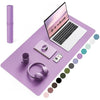 YSAGi Non-Slip Desk Pad, Waterproof PVC Leather Desk Table Protector, Ultra Thin Large Mouse Pad, Easy Clean Laptop Desk Writing Mat for Office Work/Home/Decor (80 x 40 cm, Purple)