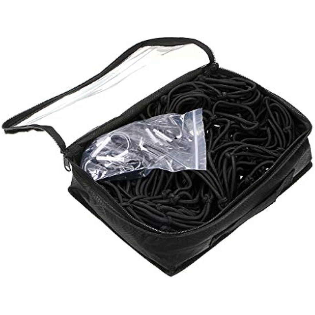 BTSKY 120x182cm to 244x366cm Heavy Duty Bungee Cargo Net with 16 Metal D Clip Carabiners and Tote - Large Capacity Roof Car Trunk Mesh, Travel Luggage Rack Elasticity Roof Luggage Carrier