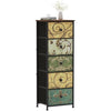 VEDECASA Narrow Tall Chest of Drawers 5 Fabric Drawer Dresser for Bedroom Slim Storage Tower Organizer Unit for Living Room Bedroom Closet Entryway Wood Board Sturdy Metal Frame Easy to Assemble