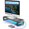 VAYDEER Monitor Stand with 4 USB 3.0 Ports, Metal Computer Screen Riser Lifter for Desk, Office PC Screen Shelf Tidy Space Saver Organiser for Laptop, Computer, iMac, up to 32 Inches - Black