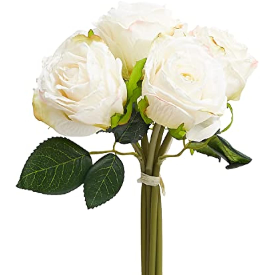 The Baked Studio – 'Dried Touch 7-Piece Rose Stem Bouquet' Artificial Dried Flowers For Cake Decorating, Home Décor, Vases, Weddings, Bridesmaid Bouquets and Crafts (Ivory)