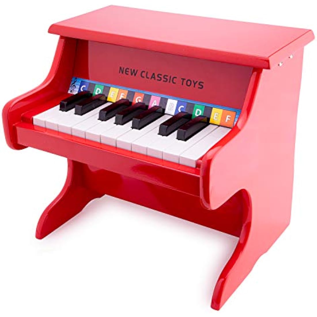 New Classic Toys 10155 Wooden Piano Book for Toddlers 3 Boys and Girls Baby Gifts, Kids Musical Instruments for Childrens Three Year Old, Piano - Red