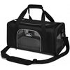 Wakytu TSA Approved Pet Carrier for Small Medium Cats and Dogs | Dog Carrier with Adequate Ventilation | 4 Mesh Windows, 3 Entrance, Locking Safety Zippers, Padded Shoulder Strap, Black