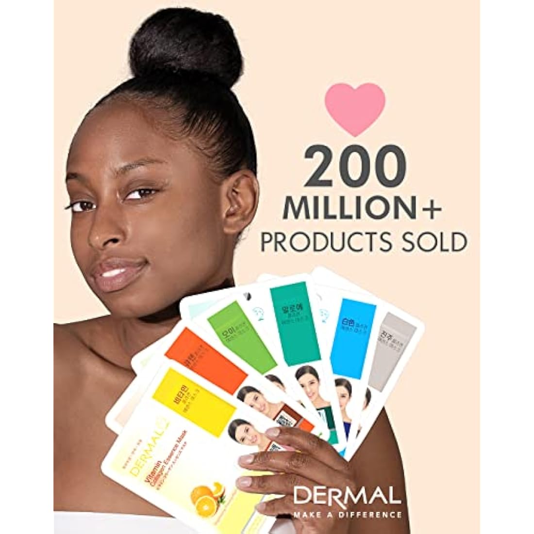 DERMAL 39 Combo Pack Collagen Essence Full Face Facial Mask Sheet - The Ultimate Supreme Collection for Every Skin Condition Day to Day Skin Concerns. Nature made Freshly packed Korean Face Mask