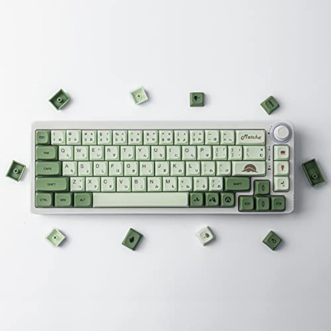Sunzit Keycaps, PBT Keycaps 124 Key Keycaps XDA Profile Dye Sublimation Matcha Keycaps Suitable for Cherry MX Mechanical Keyboard