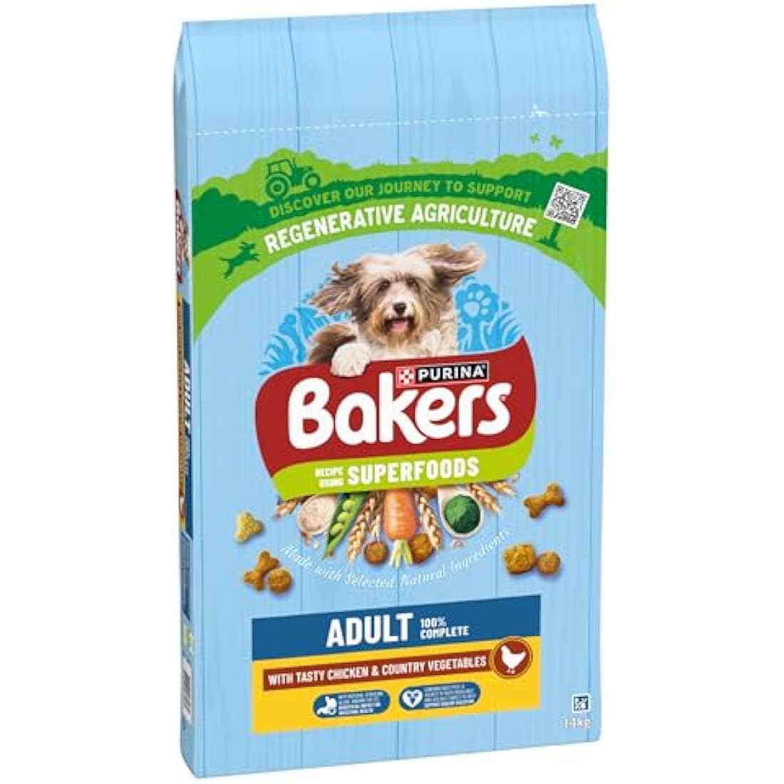 Bakers Adult Dry Dog Food Chicken and Veg 14 kg, Packaging May Vary